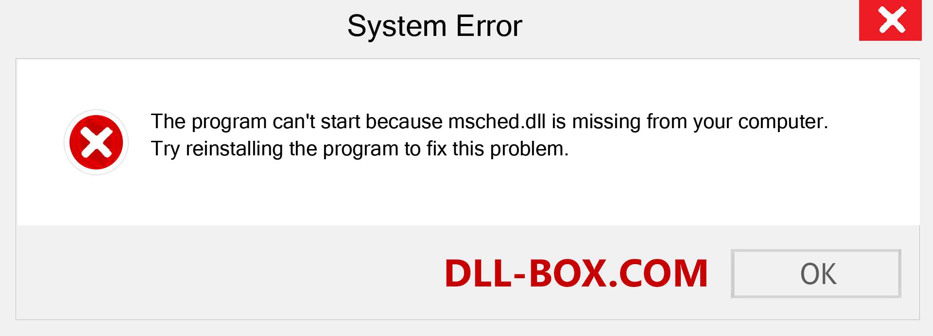  msched.dll file is missing?. Download for Windows 7, 8, 10 - Fix  msched dll Missing Error on Windows, photos, images