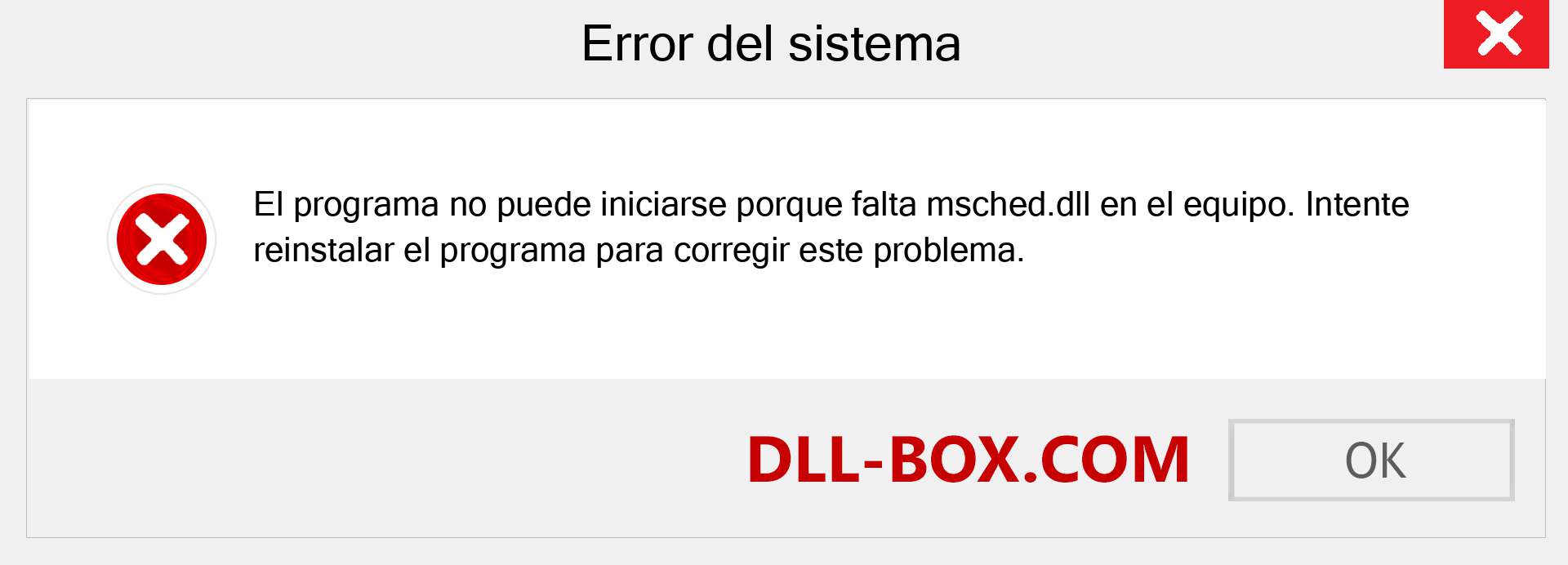 ¿Falta el archivo msched.dll ?. Descargar para Windows 7, 8, 10 - Corregir msched dll Missing Error en Windows, fotos, imágenes